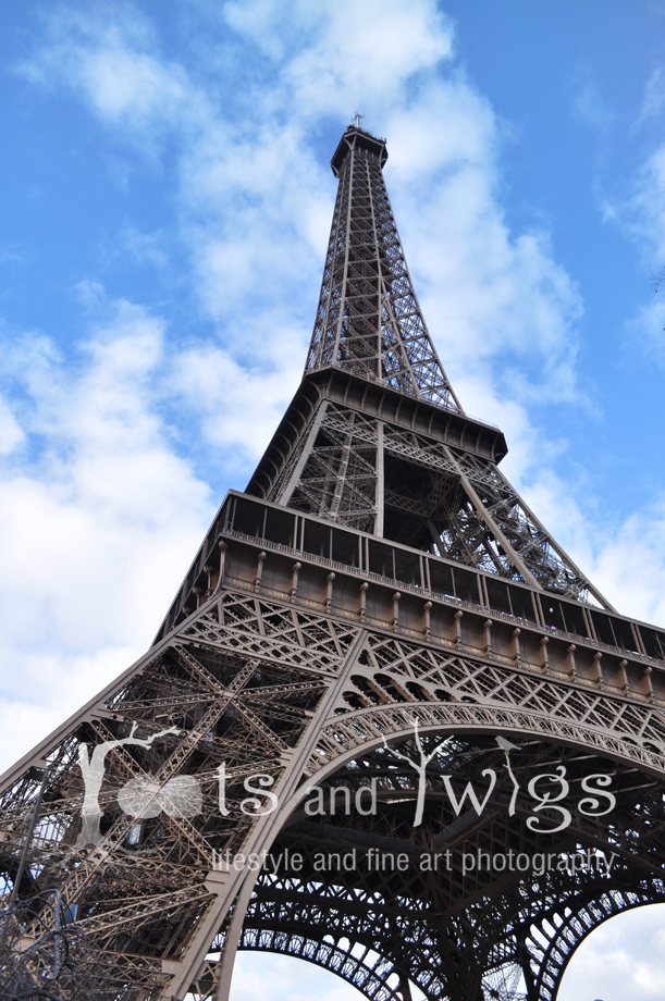 Blue Sky and Cumulus Clouds, Eiffel Tower