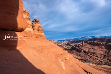 La Sal Mountains from the base of Delicate Arch, Arches National Park